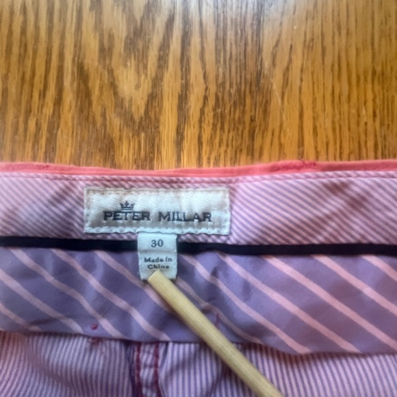 Peter Millar Sateen (?) 5-Pocket Pant Rust Men's Size 30 Salmon Pink 32” Ins - Picture 3 of 10